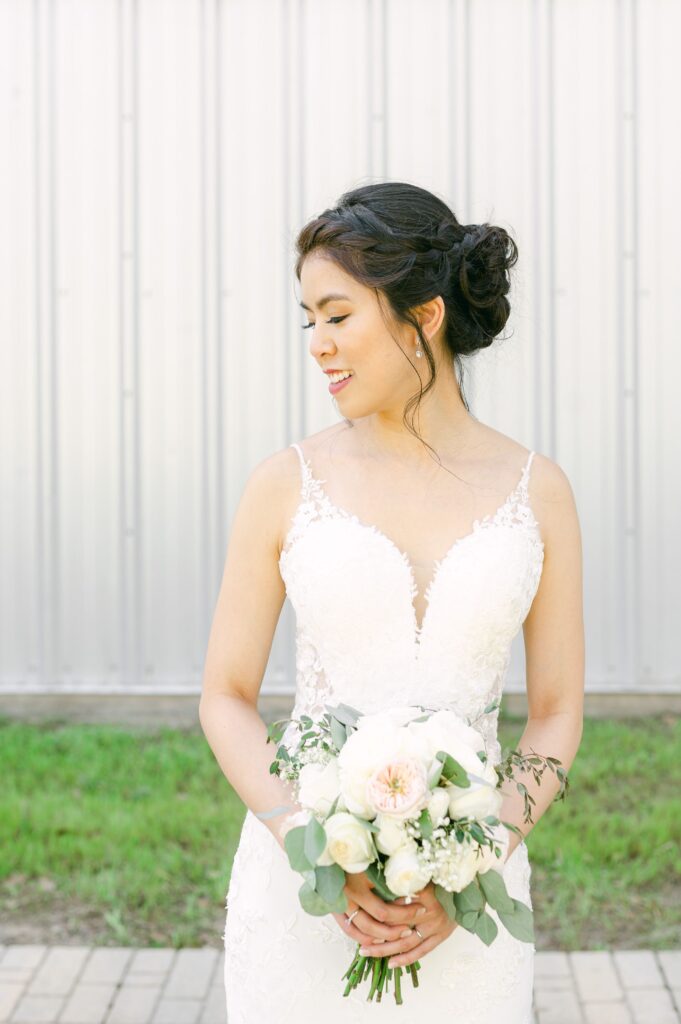 bride at Houston Rustic Wedding Venues Starshine Texas