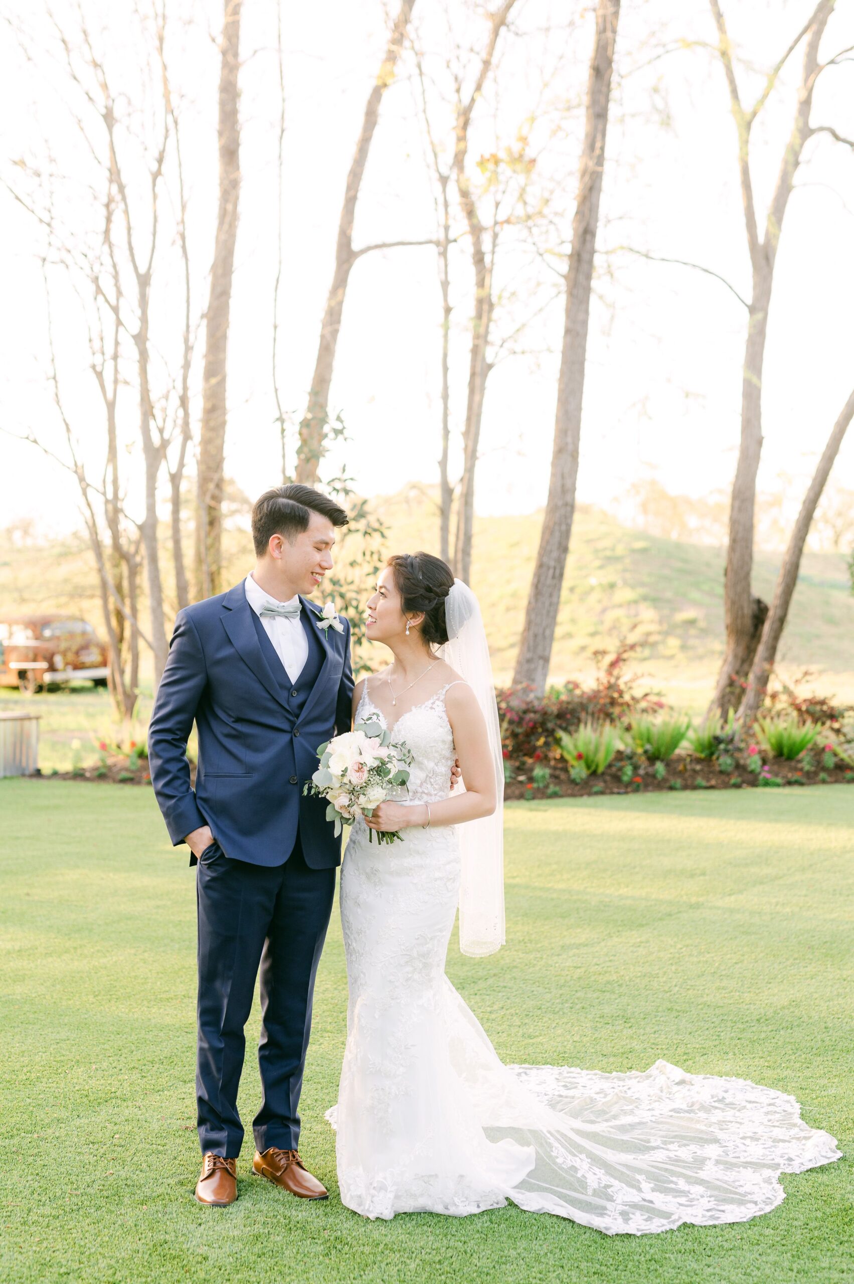 bride and groom at their wedding at Starshine Texas