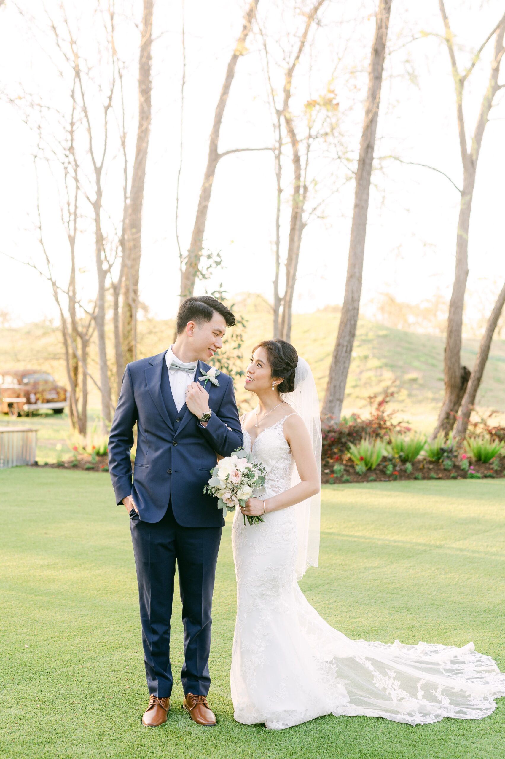 bride and groom at their wedding at Starshine Texas