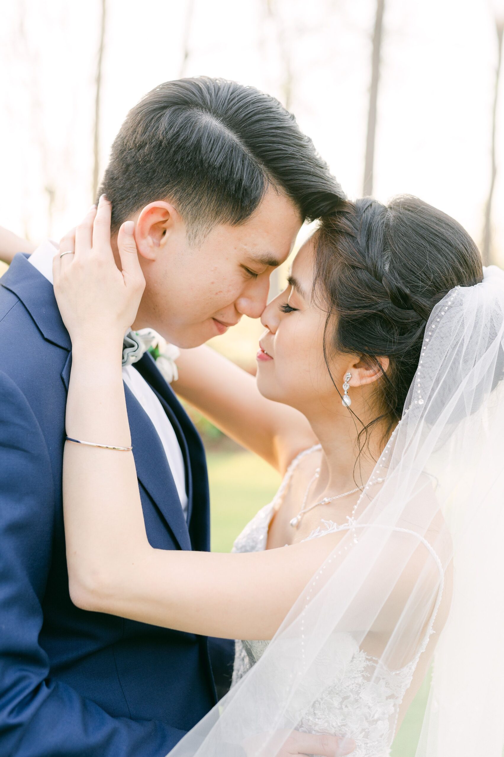 bride and groom at their wedding at Houston rustic wedding venues