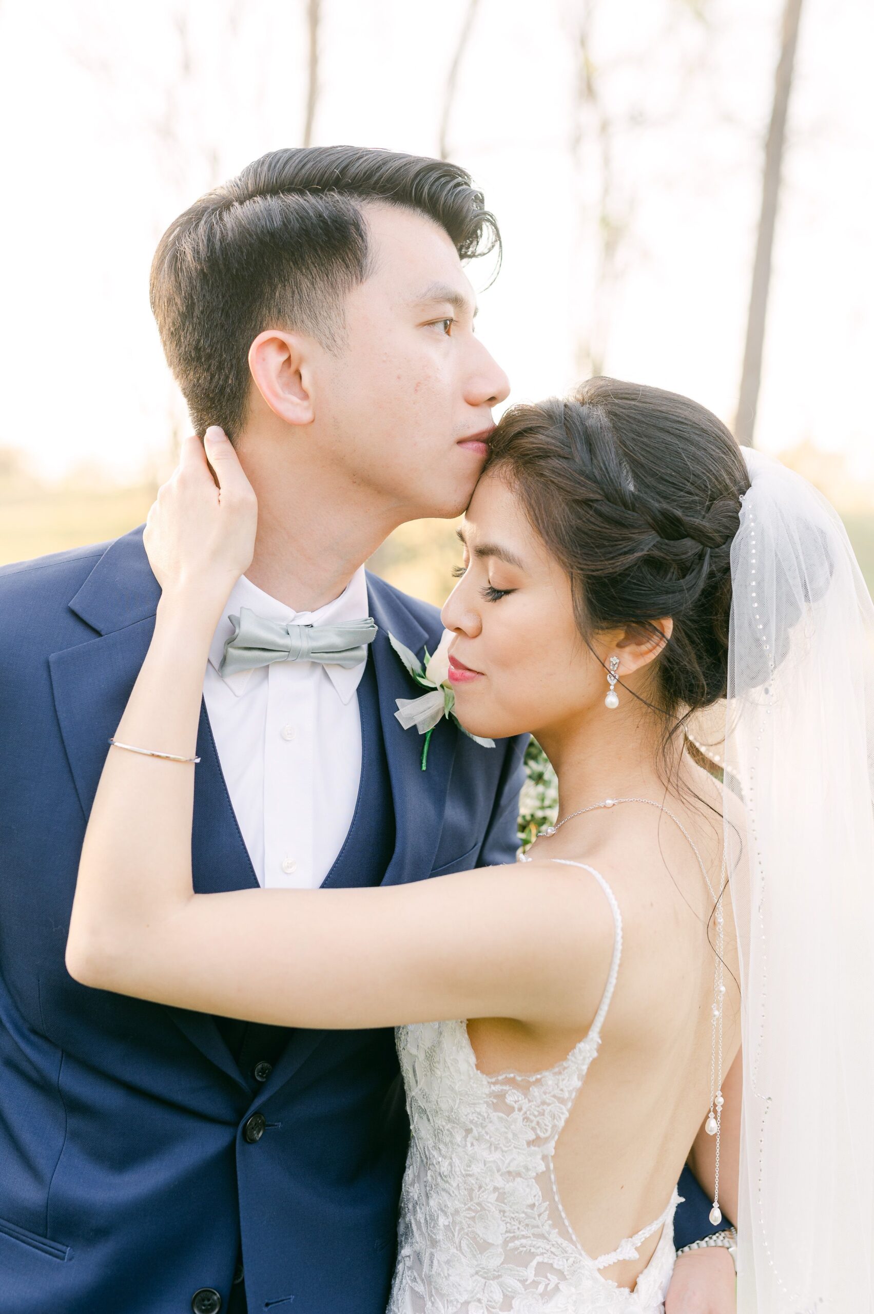 bride and groom at their wedding at Houston rustic wedding venues