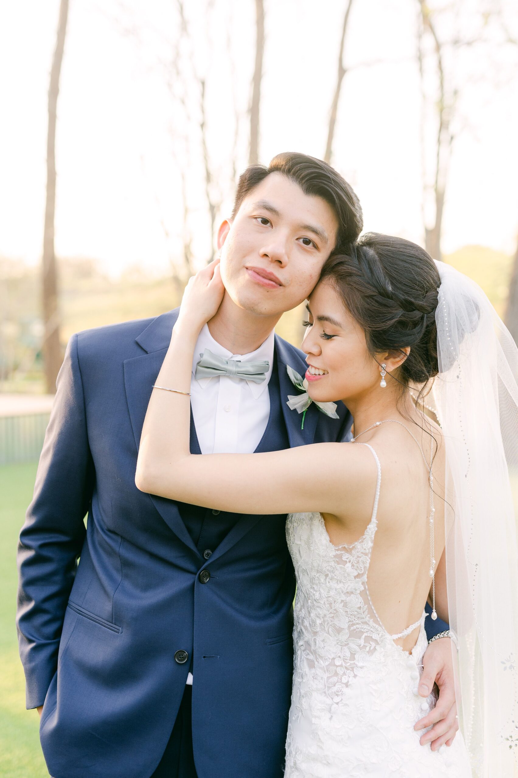 bride and groom at their wedding at Houston rustic wedding venues