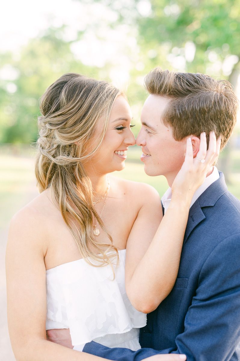 couple during engagement session in Texas