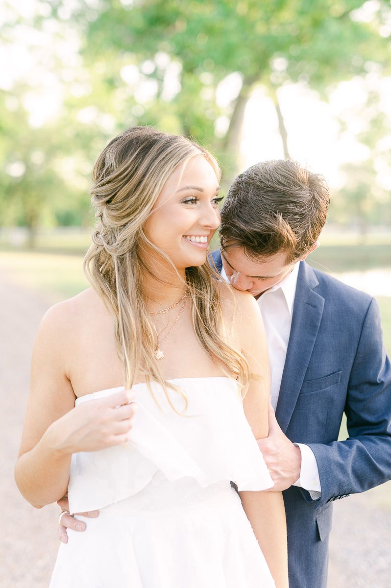 couple during engagement session in Texas