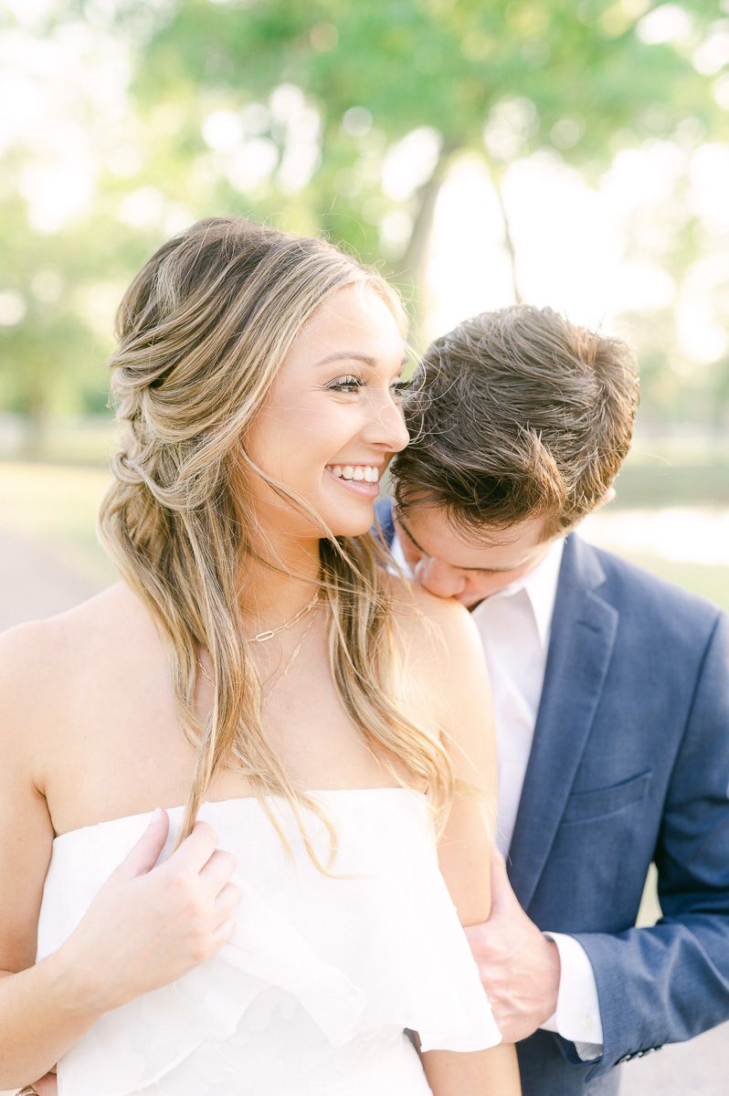 couple during engagement session in Texas