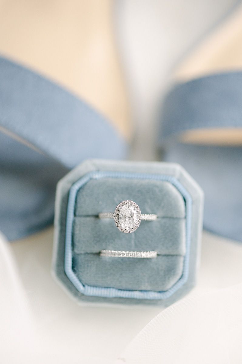 engagement ring in blue ring box