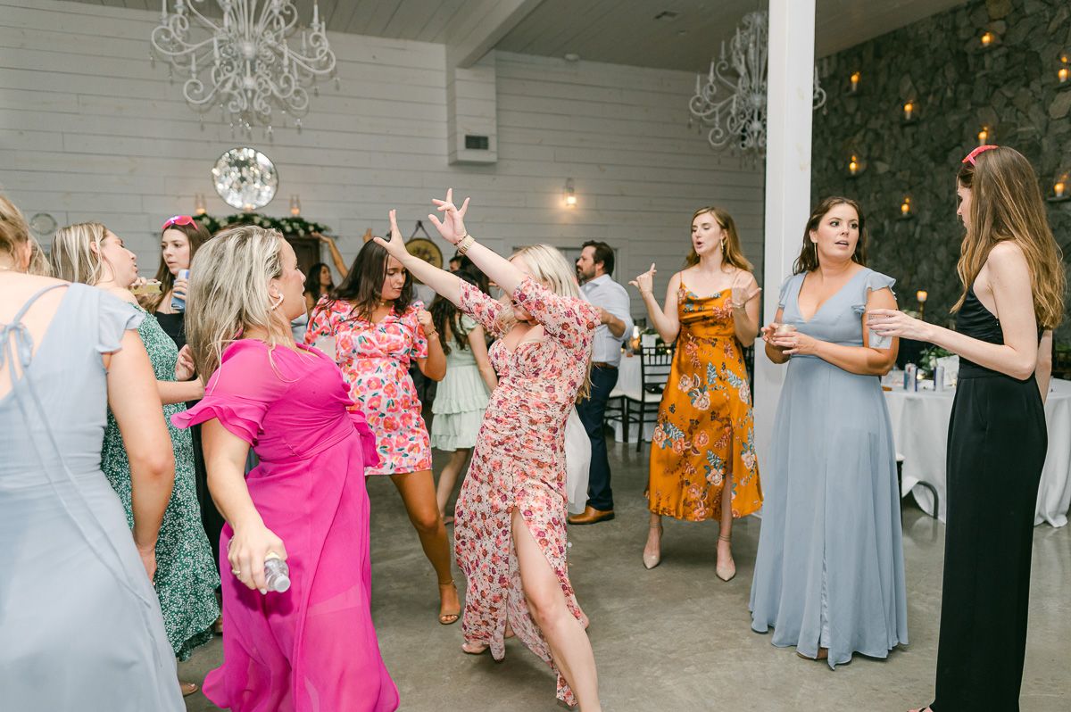 party dancing at wedding reception