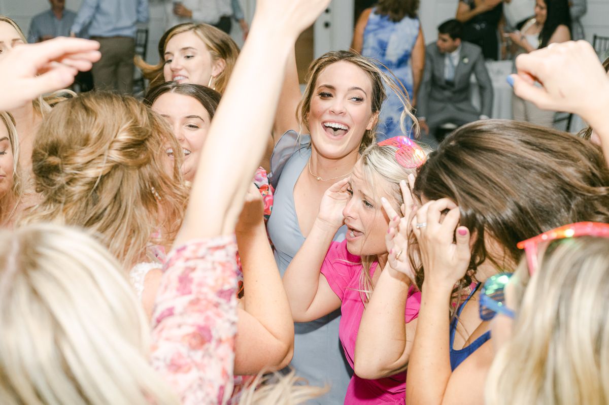 party dancing at wedding reception