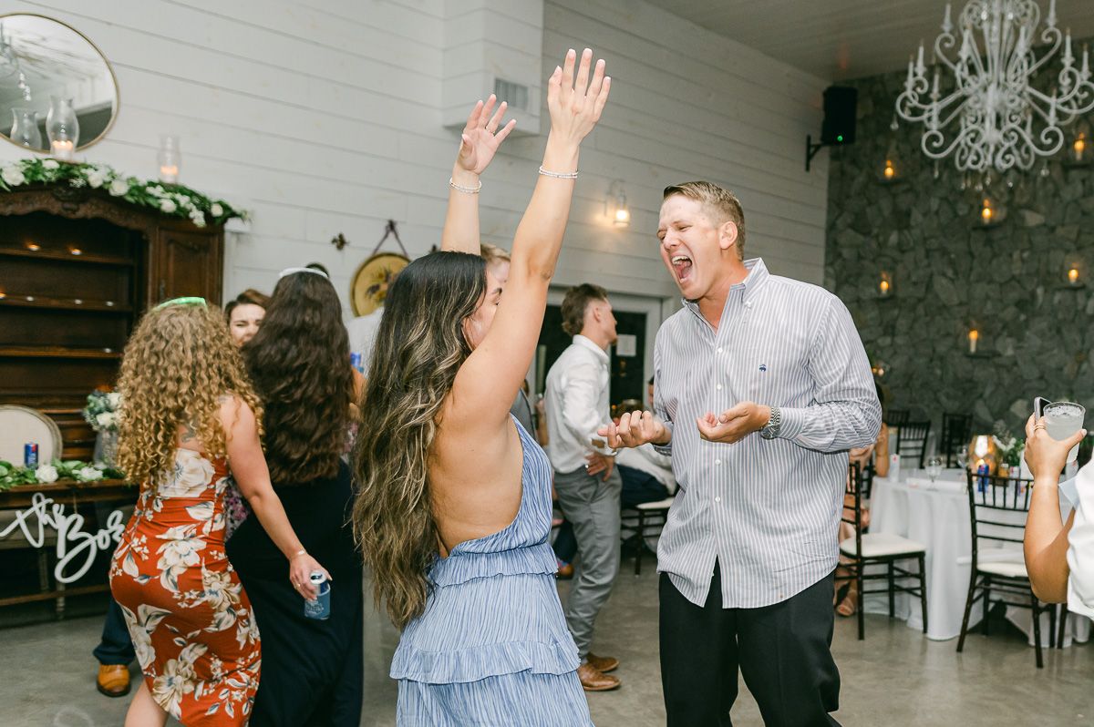 party dancing at wedding reception