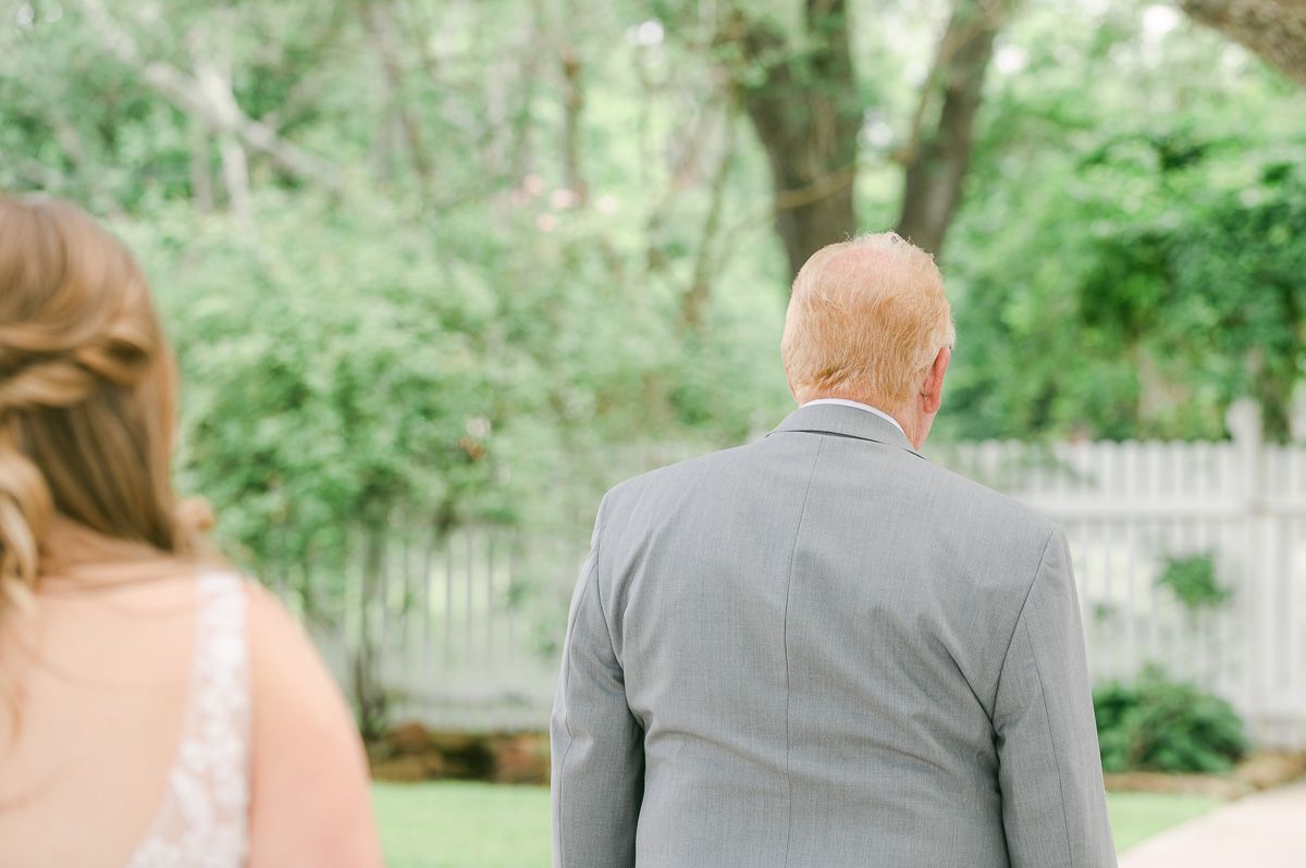 first look with bride and her dad