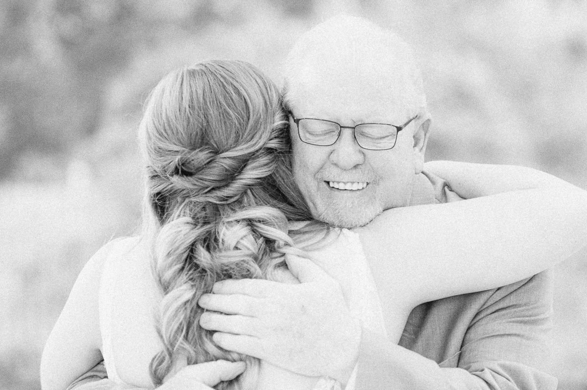 first look with bride and her dad