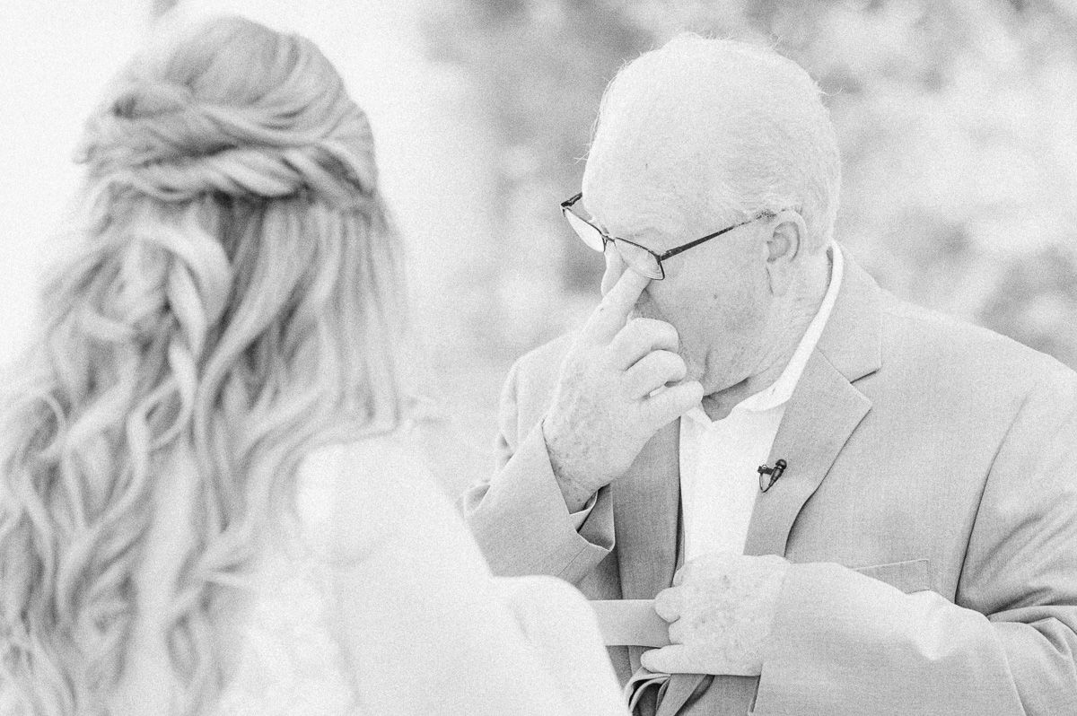 first look with bride and her dad
