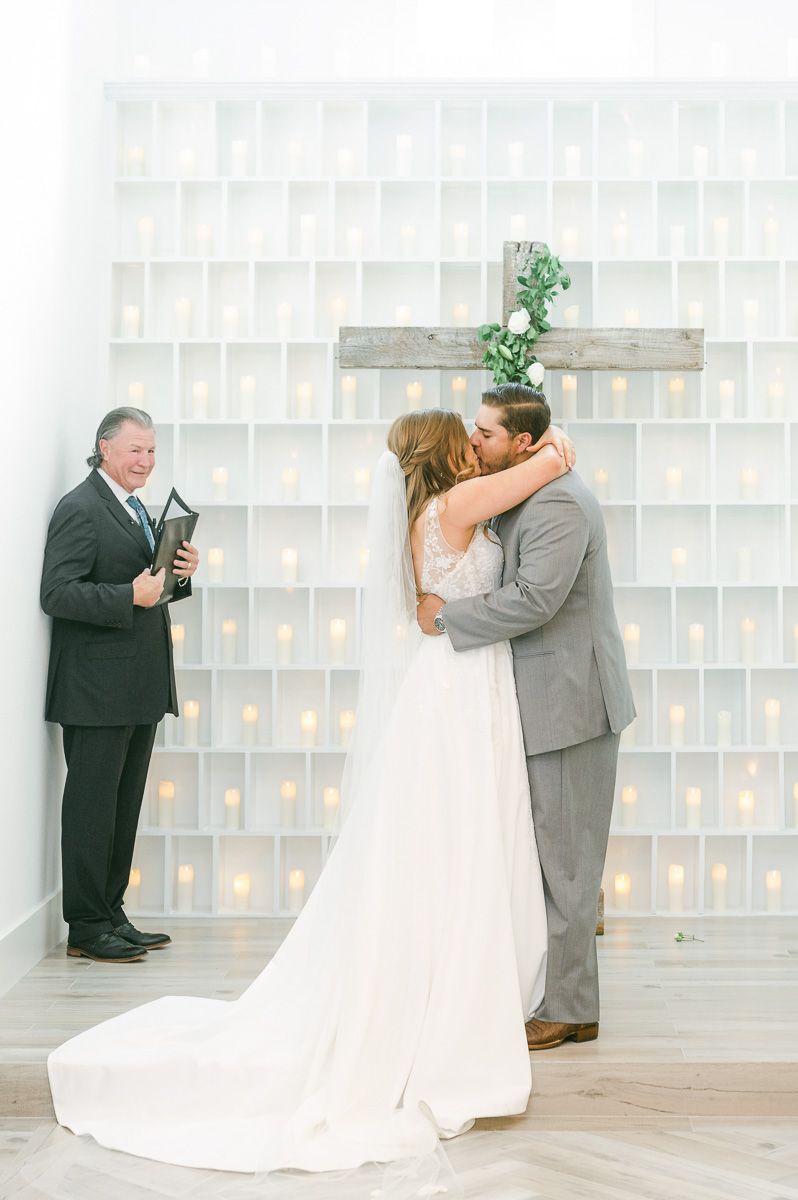 ceremony at The Pattison House with candle wall