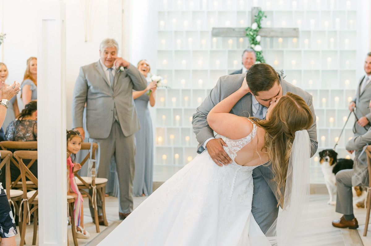 ceremony at The Pattison House with candle wall