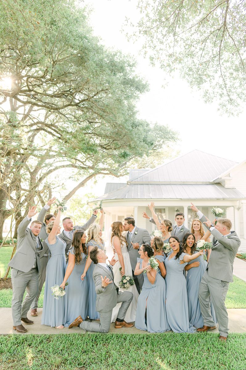 wedding party in front of The Pattison House