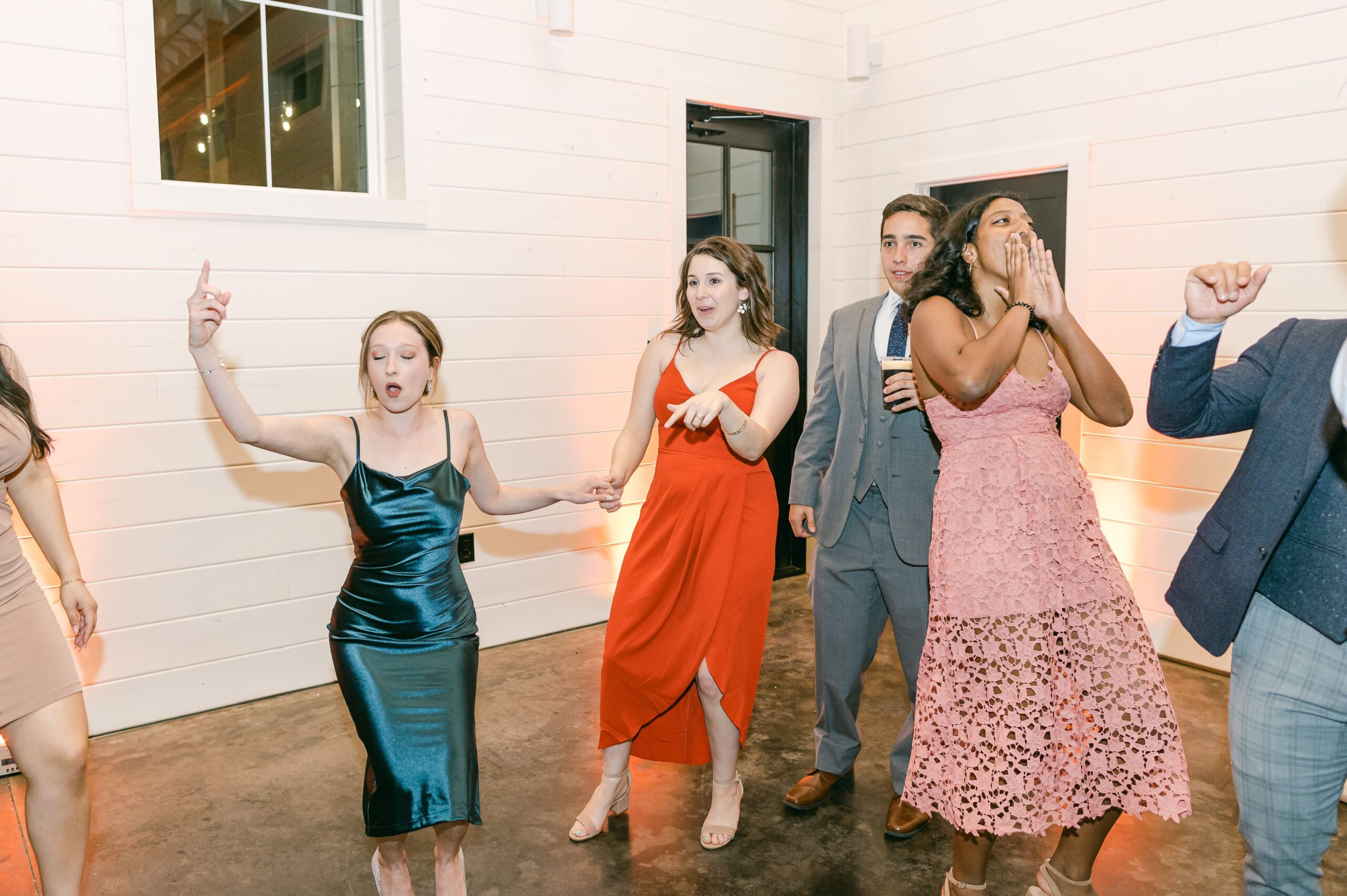 guests dancing at wedding reception