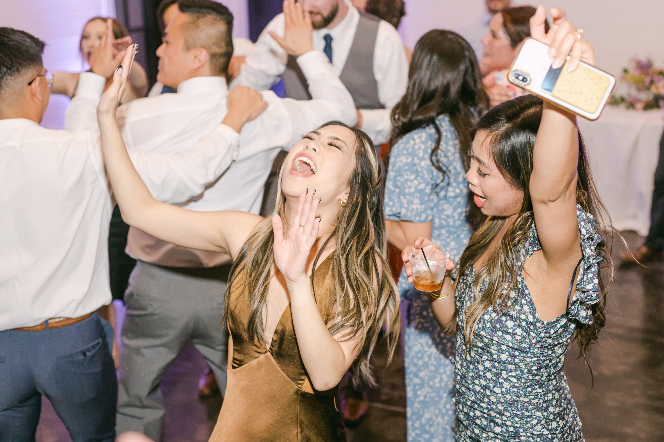 guests dancing at wedding reception