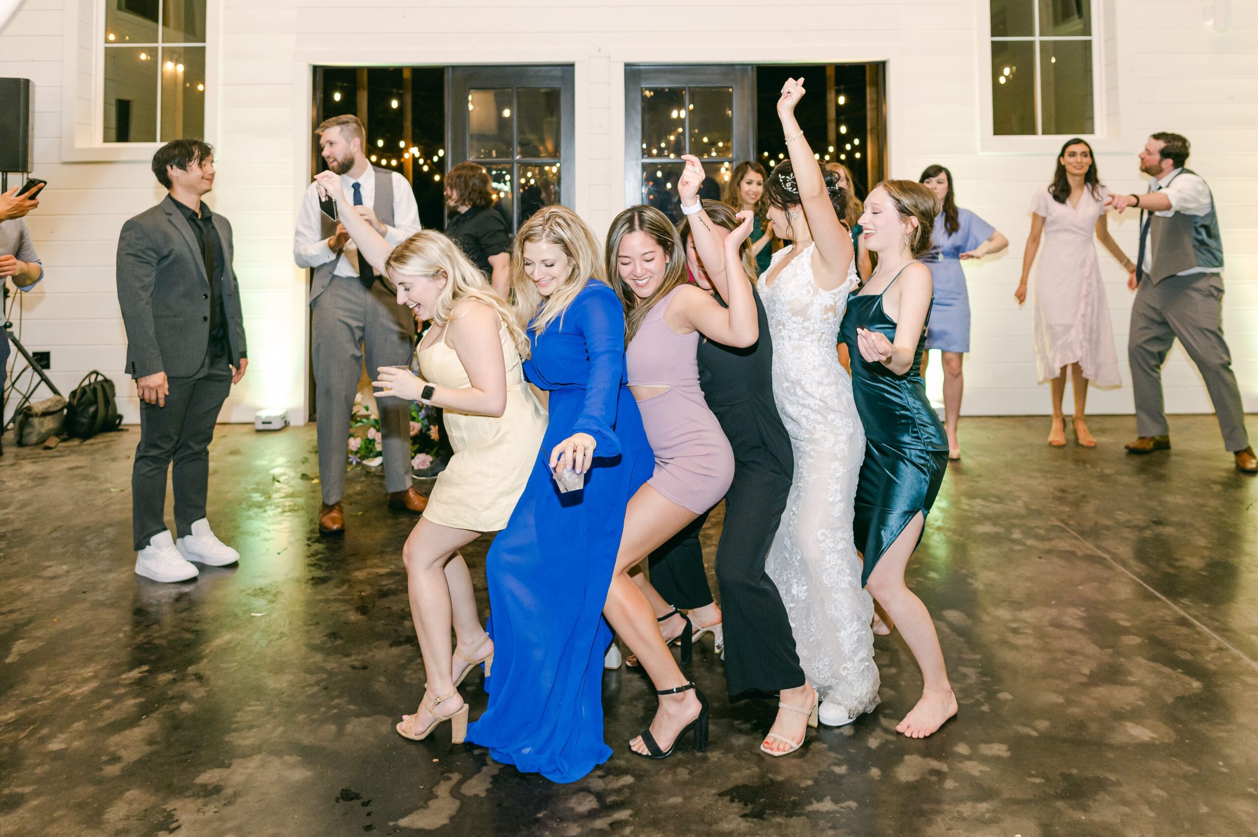 guests dancing at wedding reception