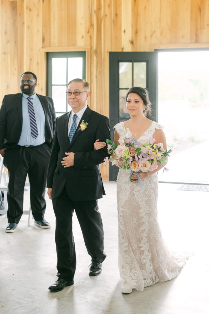 bride walking up the aisle