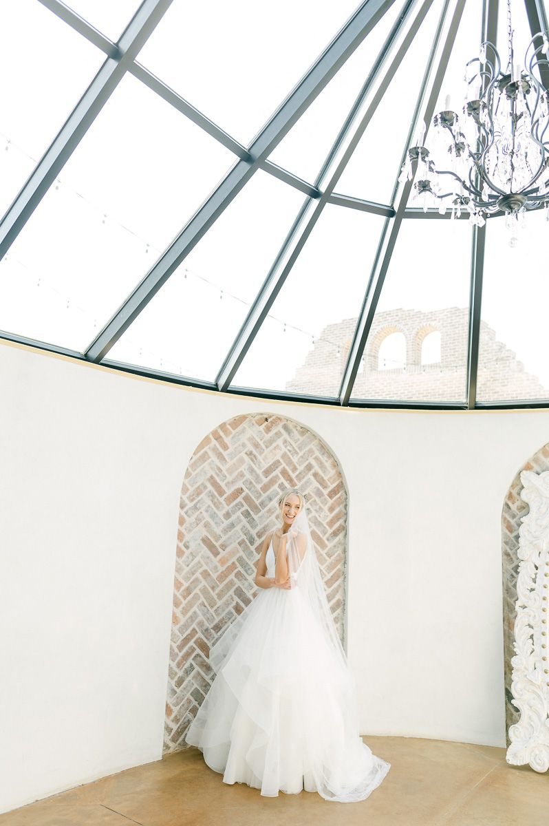 bride inside the bridal suite at Iron Manor