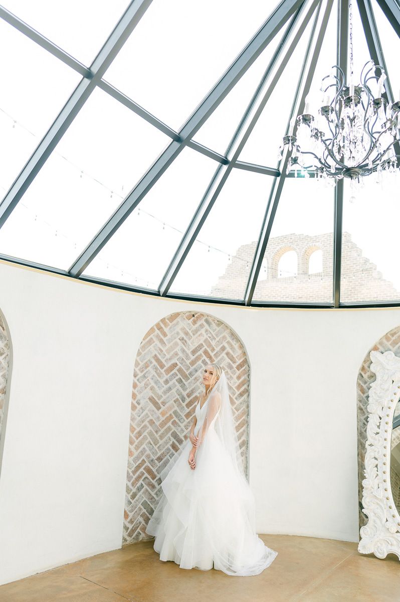 bride inside the bridal suite at Iron Manor