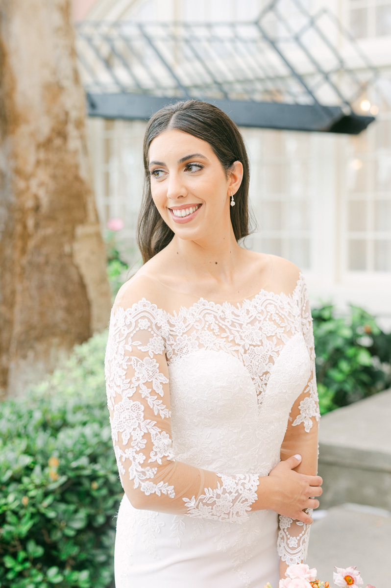 a bride posing at the grand galvez