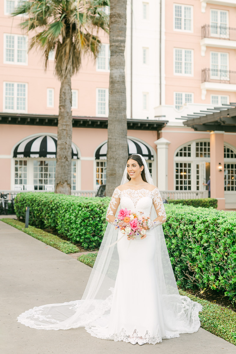 a bride at the grand galvez hotel