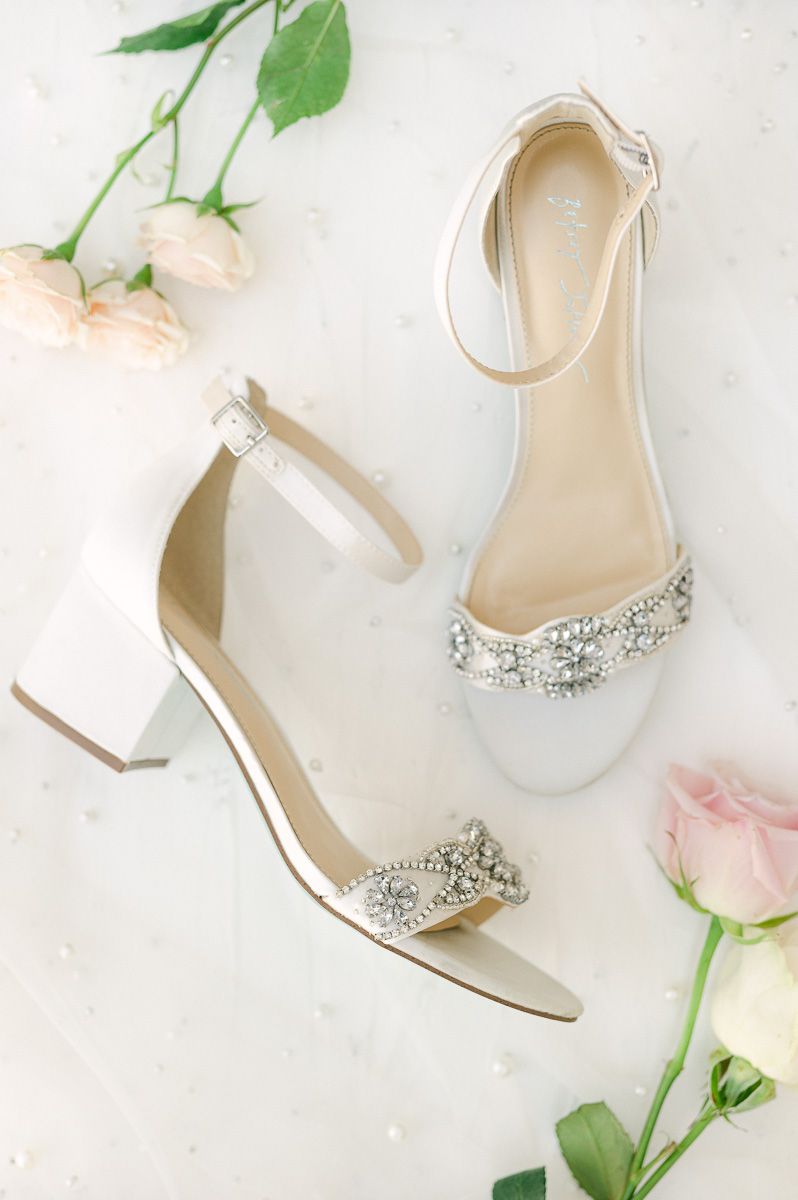 wedding shoes with flowers