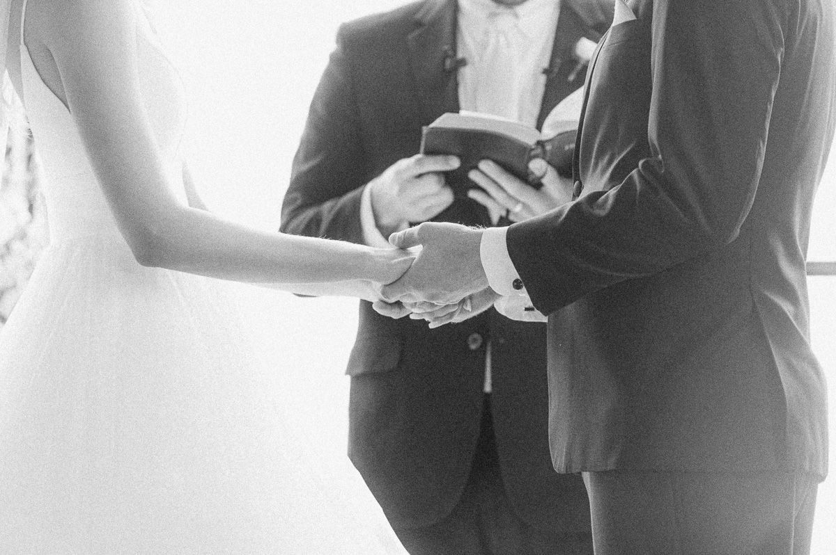 ceremony inside Iron Manor wedding venue
