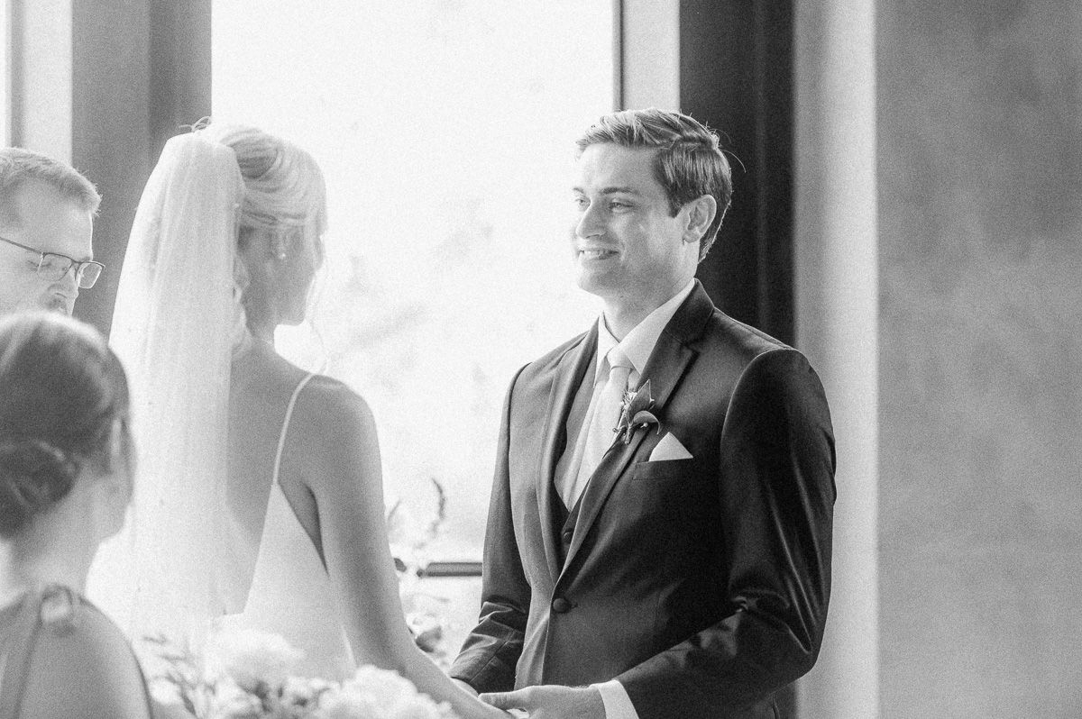 ceremony inside Iron Manor wedding venue