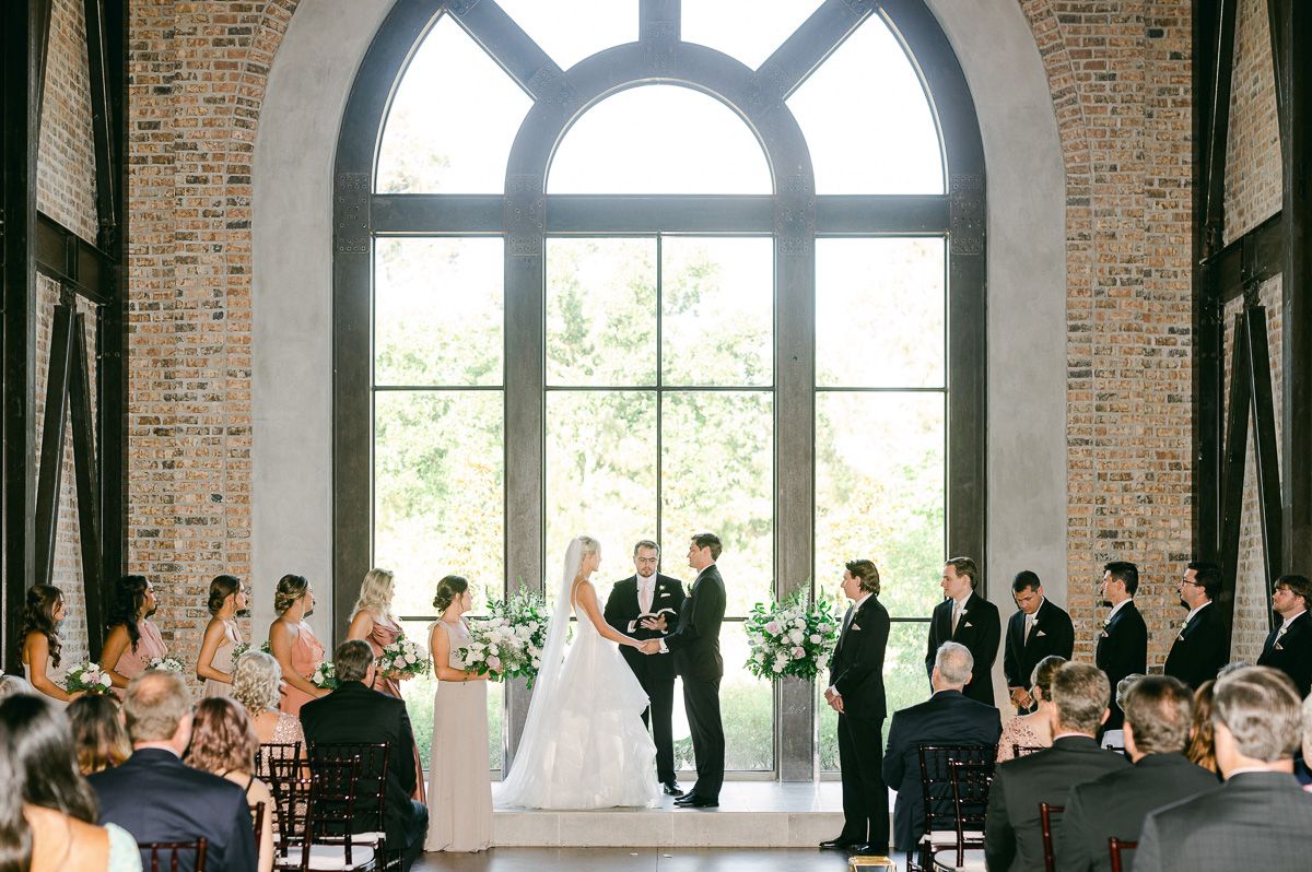 ceremony inside Iron Manor wedding venue