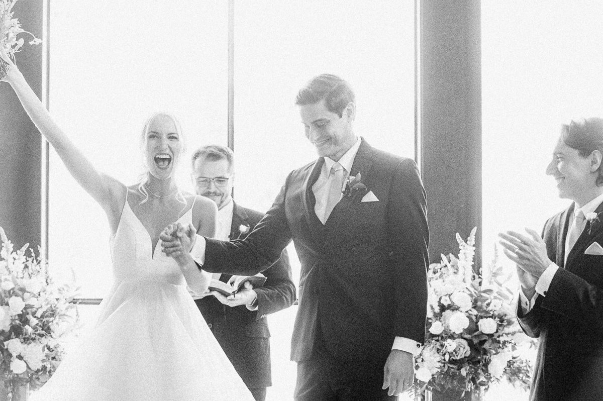 ceremony inside Iron Manor wedding venue