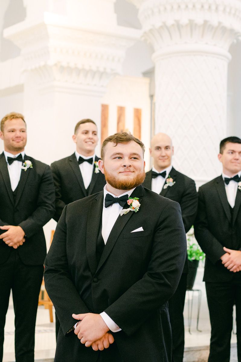 groom seeing his bride for the first time