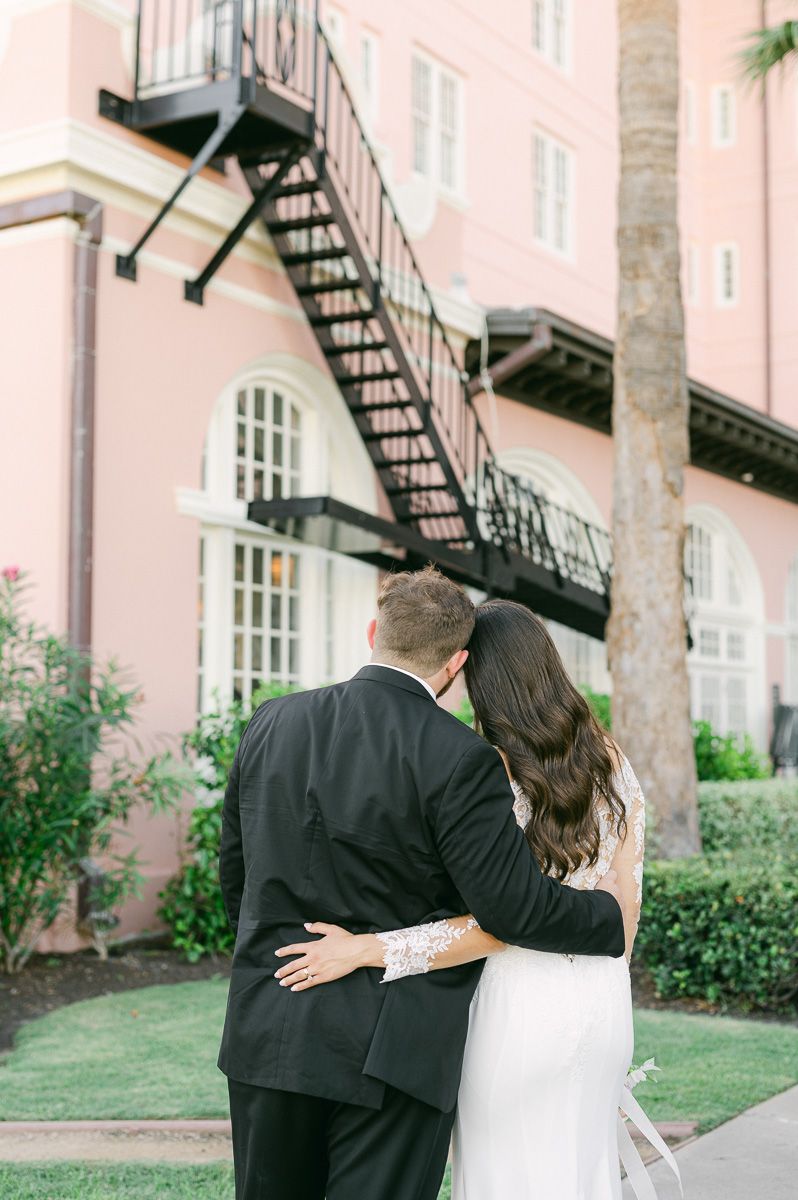 couple at their wedding in Galveston