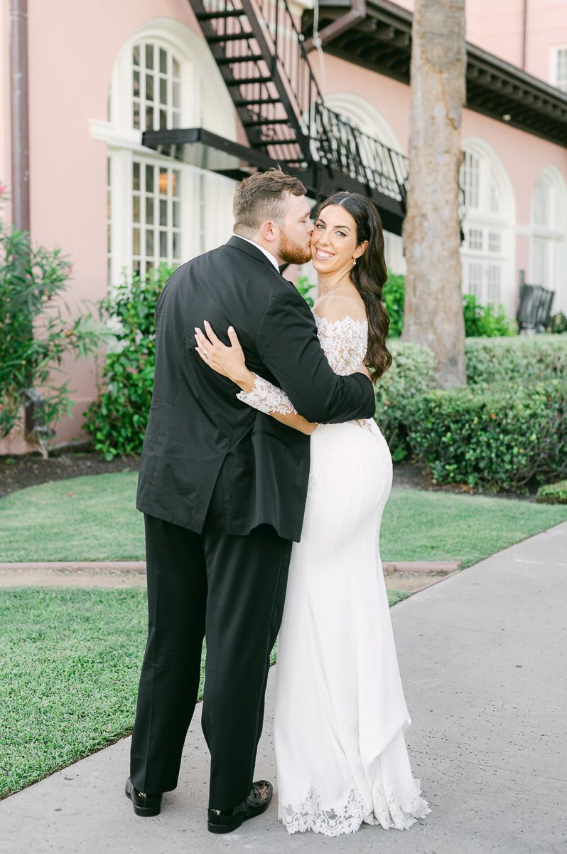 couple at their wedding in Galveston