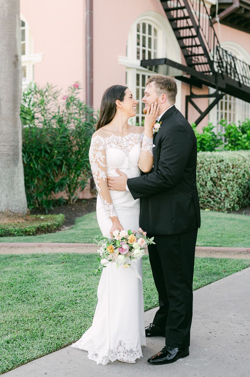 couple at their wedding in Galveston