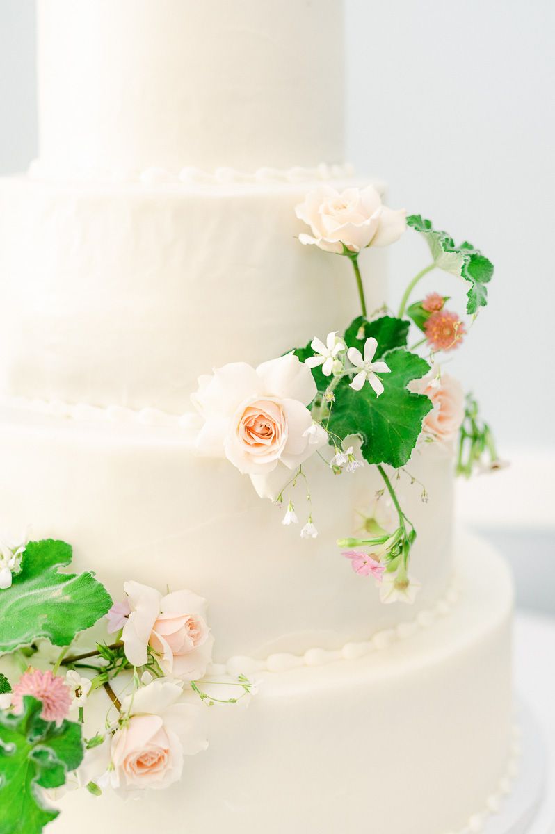 wedding cake at wedding reception in Galveston