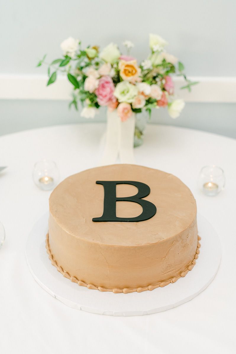 wedding cake at wedding reception in Galveston