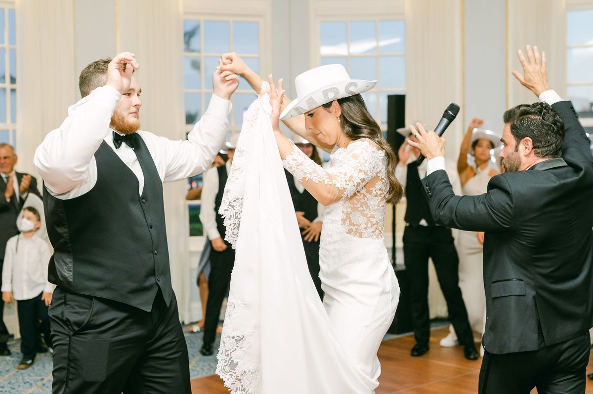 couple dancing at a wedding reception 