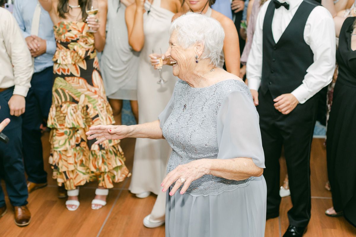 grandma dancing at wedding reception