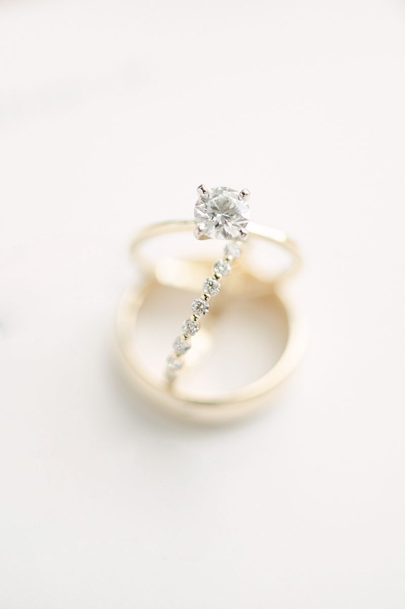 wedding rings on invitation