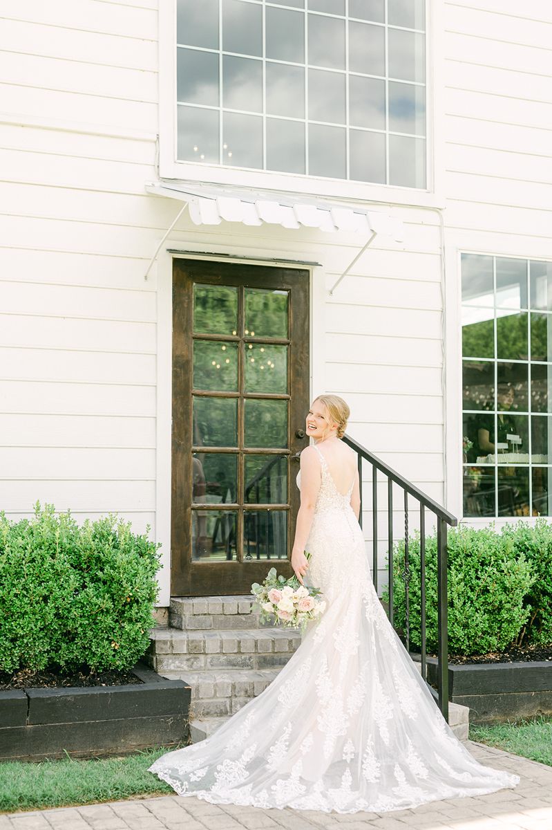 bride on the stairs behind Venue 311