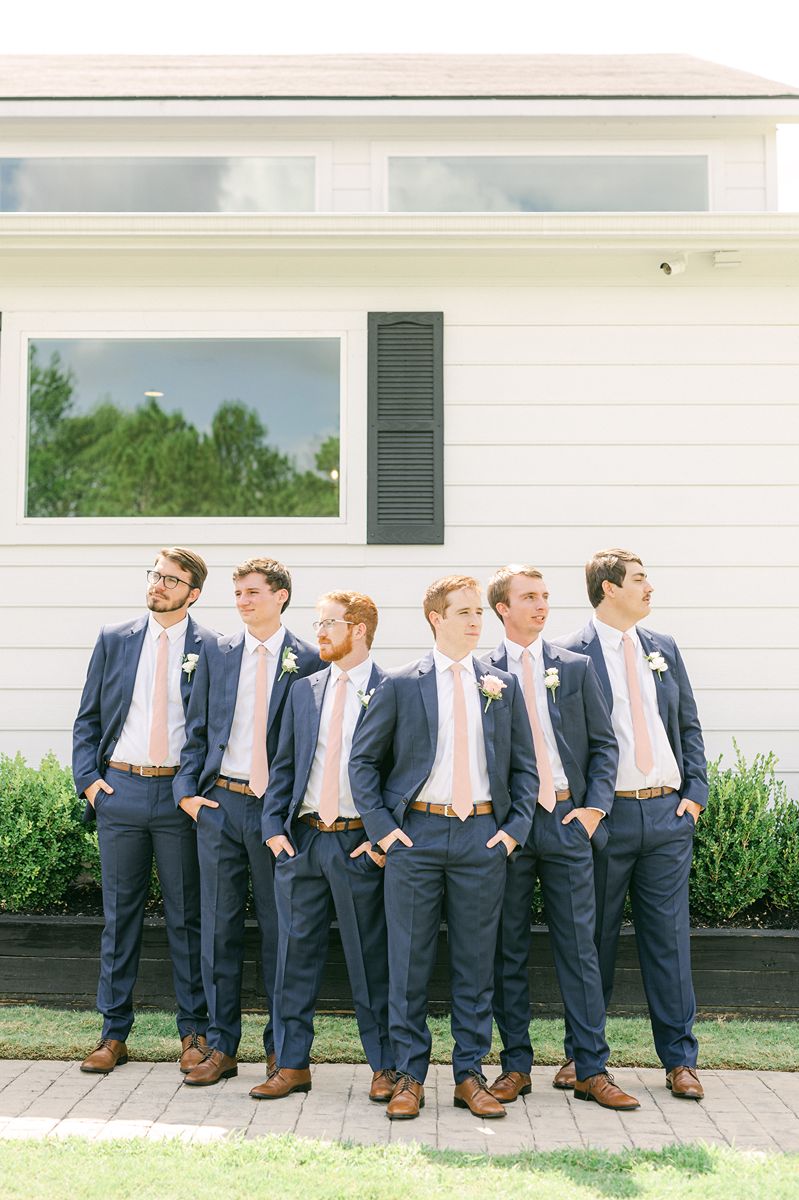 groomsmen outside Venue 311 Plantersville Tx