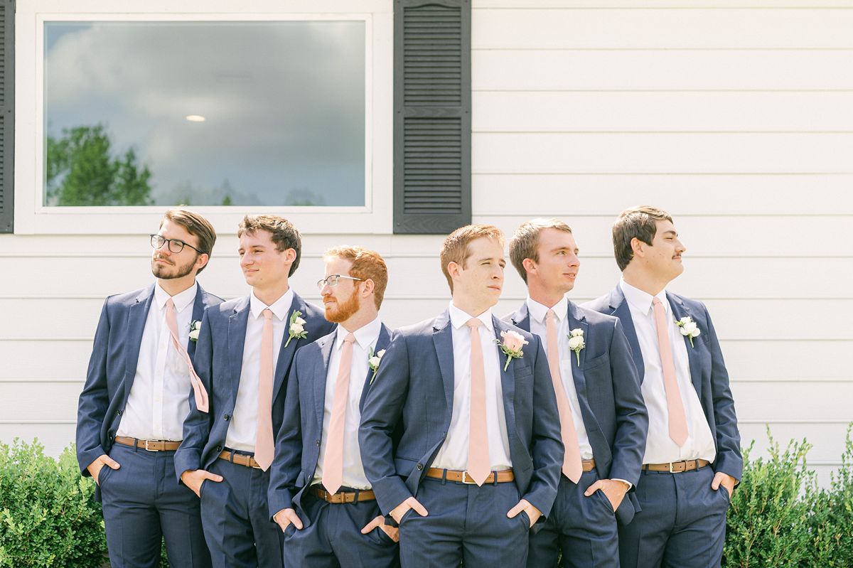 groomsmen outside Venue 311 Plantersville Tx