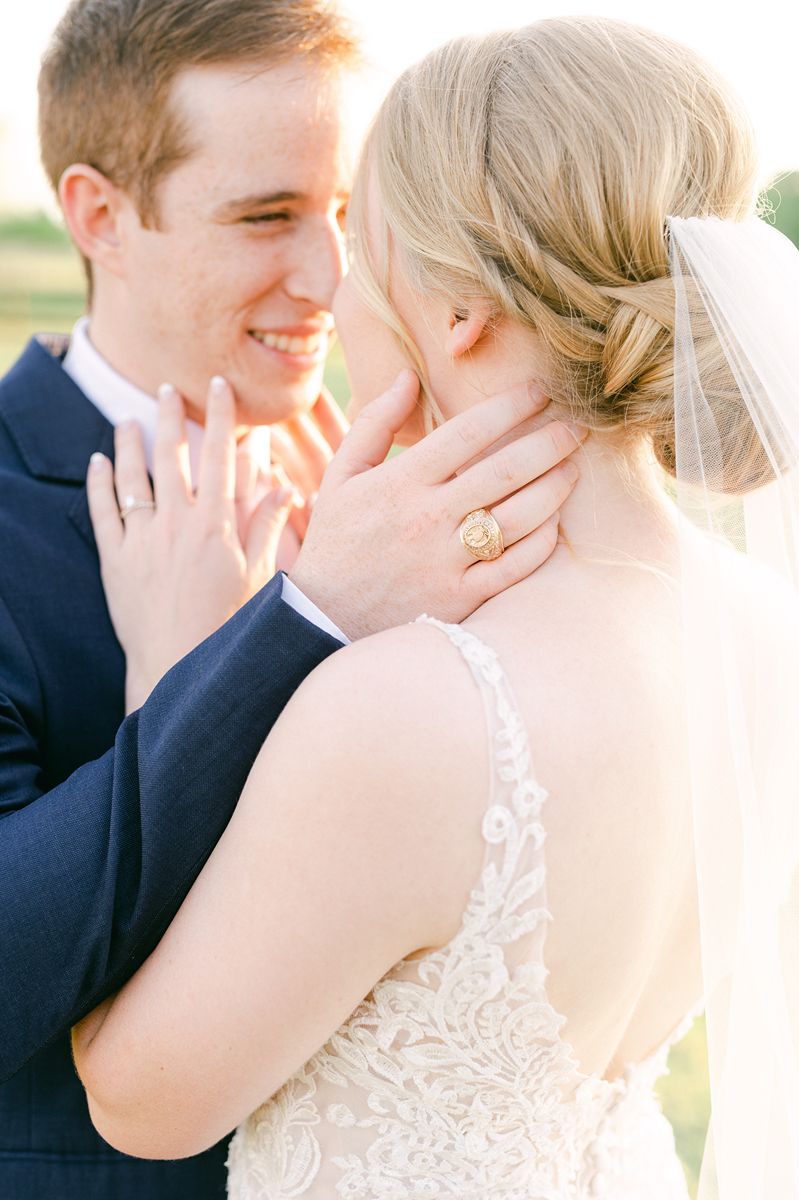 bride and groom during Texas golden hour