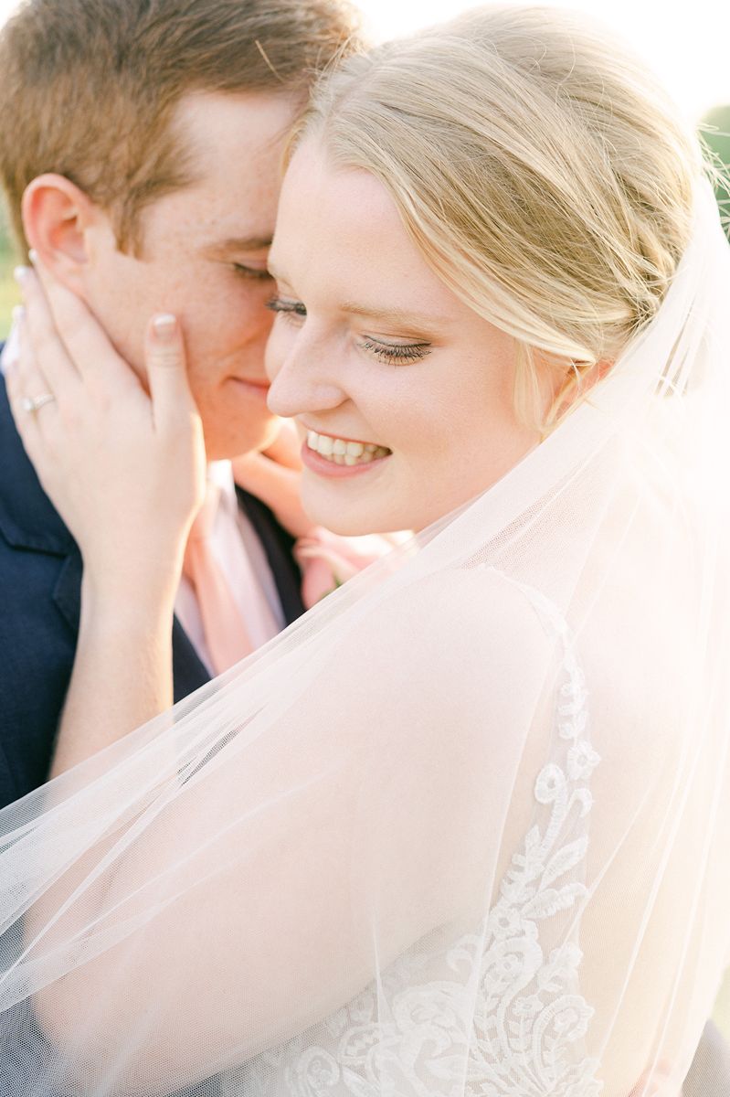 bride and groom during Texas golden hour