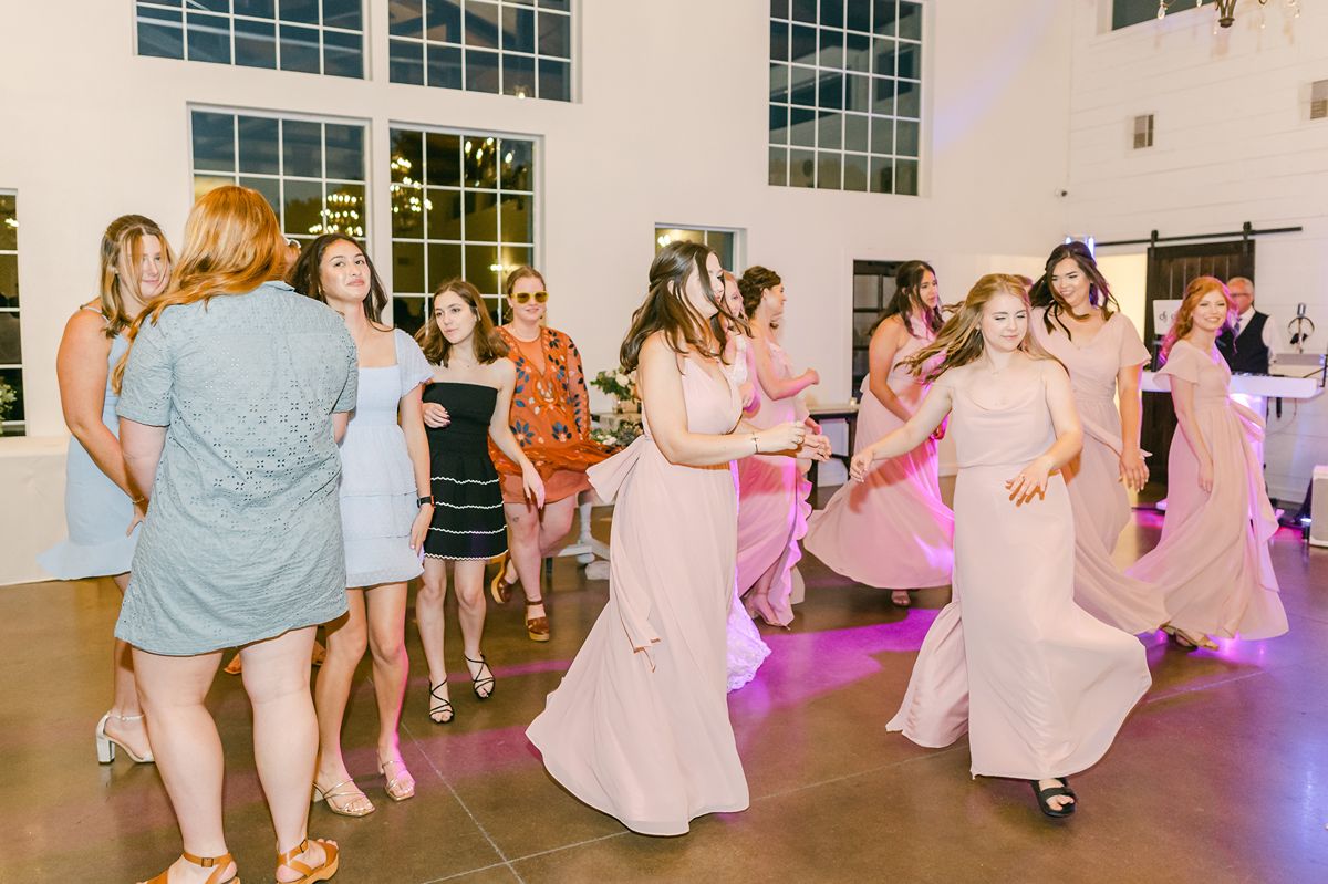 dance party at wedding reception