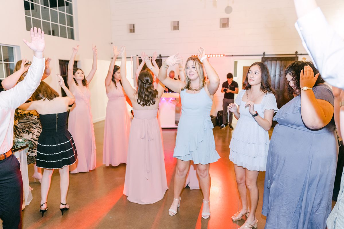 dance party at wedding reception