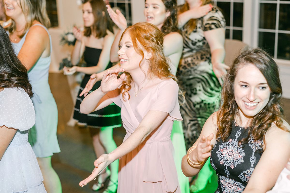 dance party at wedding reception