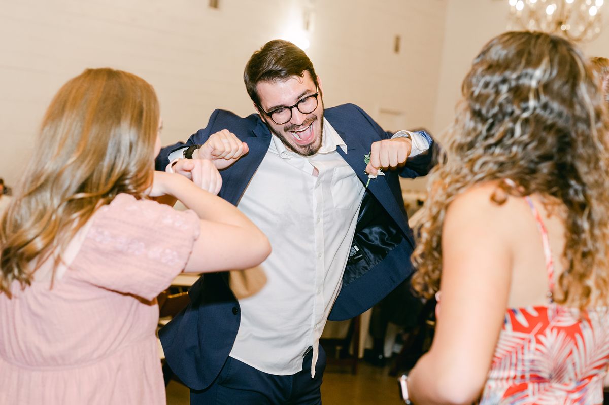 dance party at wedding reception